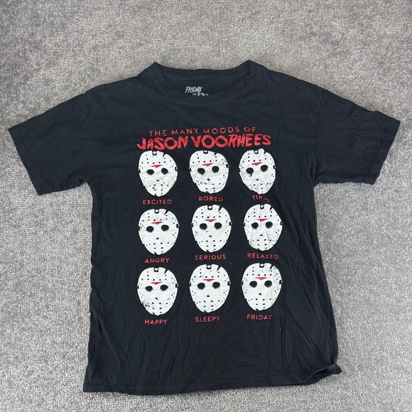 Friday The 13Th Tops - Friday The 13th Short Sleeve Shirt Womens S Black Jason Vorhees Moods Halloween